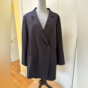 Classic Black Double-Breasted Women's Coat by Wildfang 2X